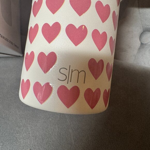 Simple Modern 40oz Pink Hearts on White Straw Tumbler NEW WITH‎ TAG - Picture 5 of 9